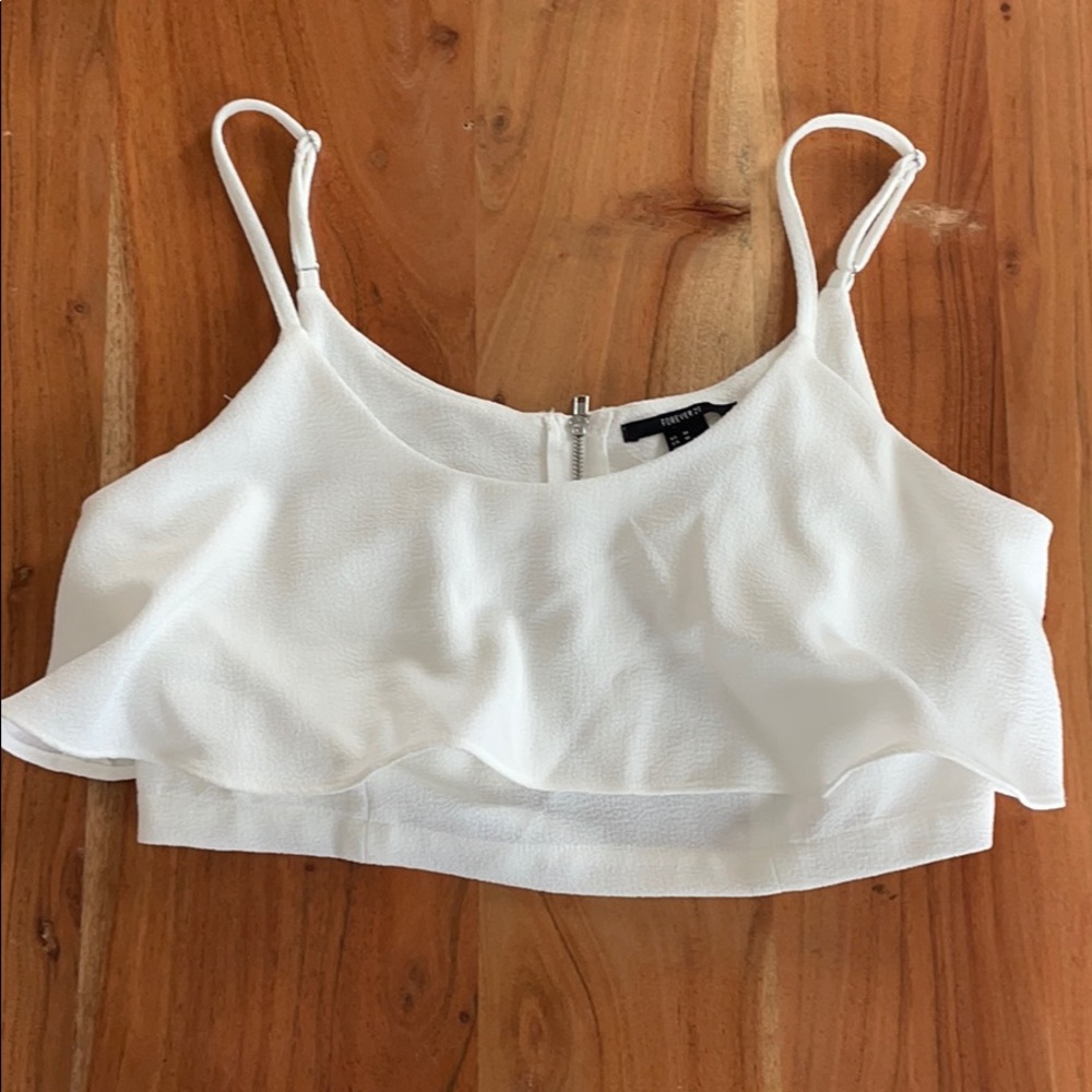 New White layered dressy crop top